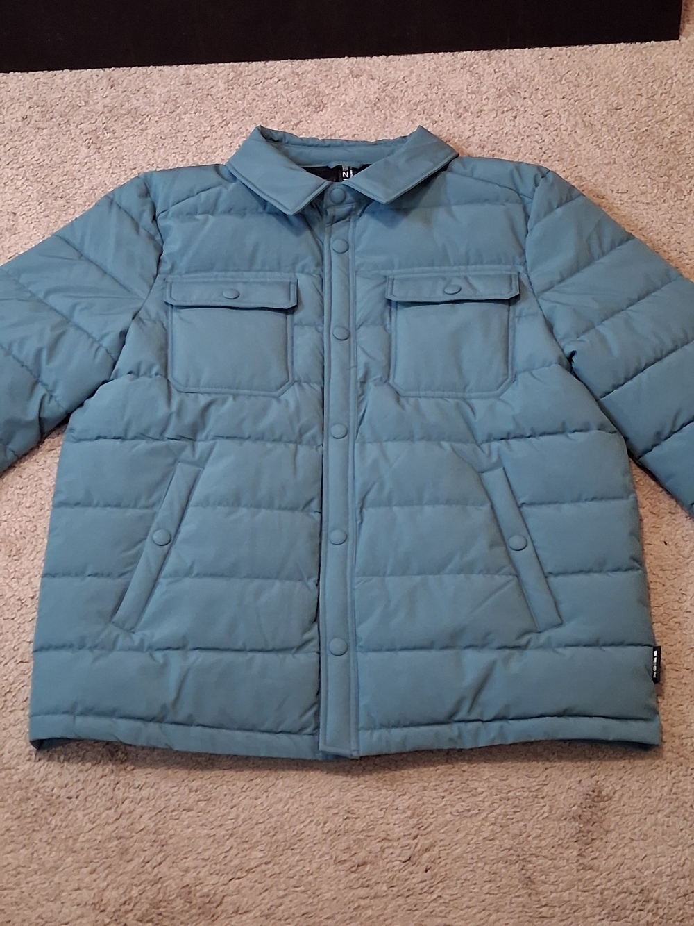 Puffer Jacket in Dusty Teal